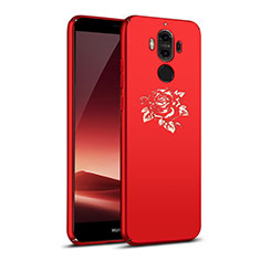 Hard Rigid Plastic Case Flowers Cover for Huawei Mate 9 Red