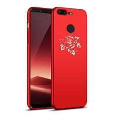 Hard Rigid Plastic Case Flowers Cover for OnePlus 5T A5010 Red