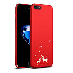 Hard Rigid Plastic Case Reindeer Cover for Apple iPhone SE (2020) Red