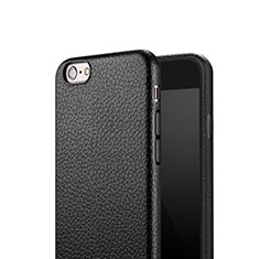 Hard Rigid Plastic Leather Snap On Case for Apple iPhone 6 Black