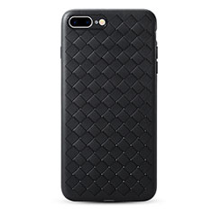 Hard Rigid Plastic Leather Snap On Case for Apple iPhone 7 Plus Black
