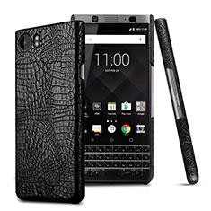 Hard Rigid Plastic Leather Snap On Case for Blackberry KEYone Black