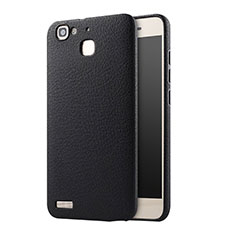 Hard Rigid Plastic Leather Snap On Case for Huawei P8 Lite Smart Black