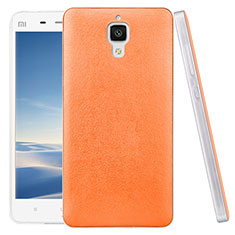 Hard Rigid Plastic Leather Snap On Case for Xiaomi Mi 4 LTE Orange