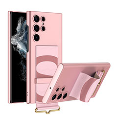 Hard Rigid Plastic Matte Finish Case Back Cover AC1 for Samsung Galaxy S22 Ultra 5G Pink