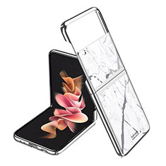 Hard Rigid Plastic Matte Finish Case Back Cover for Samsung Galaxy Z Flip3 5G White