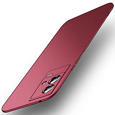 Hard Rigid Plastic Matte Finish Case Back Cover for Vivo iQOO 8 5G Red