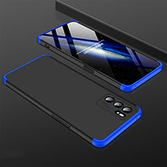 Hard Rigid Plastic Matte Finish Case Back Cover GK1 for Oppo Reno6 Pro 5G India Blue and Black