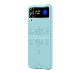 Hard Rigid Plastic Matte Finish Case Back Cover H03 for Samsung Galaxy Z Flip3 5G Sky Blue