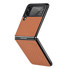 Hard Rigid Plastic Matte Finish Case Back Cover H05 for Samsung Galaxy Z Flip3 5G Brown