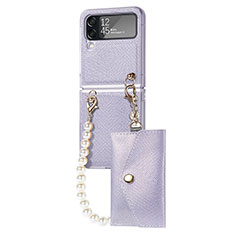 Hard Rigid Plastic Matte Finish Case Back Cover H06 for Samsung Galaxy Z Flip4 5G Clove Purple