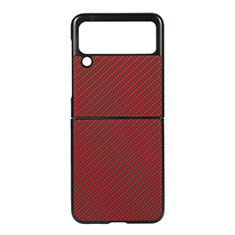 Hard Rigid Plastic Matte Finish Case Back Cover H08 for Samsung Galaxy Z Flip3 5G Red