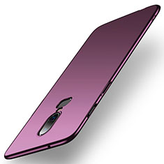 Hard Rigid Plastic Matte Finish Case Back Cover M01 for OnePlus 6 Purple