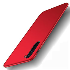 Hard Rigid Plastic Matte Finish Case Back Cover M01 for OnePlus Nord Red