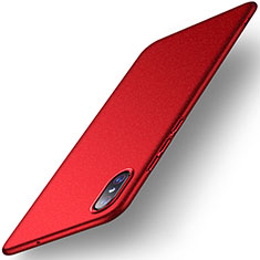 Hard Rigid Plastic Matte Finish Case Back Cover M02 for Xiaomi Mi 8 Screen Fingerprint Edition Red