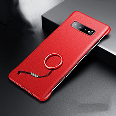 Hard Rigid Plastic Matte Finish Case Back Cover P01 for Samsung Galaxy S10 Plus Red