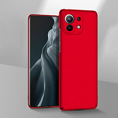 Hard Rigid Plastic Matte Finish Case Back Cover P03 for Xiaomi Mi 11 5G Red