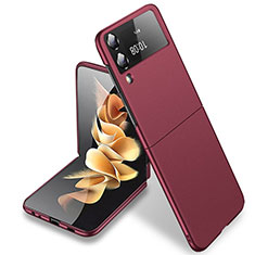 Hard Rigid Plastic Matte Finish Case Back Cover P09 for Samsung Galaxy Z Flip3 5G Red