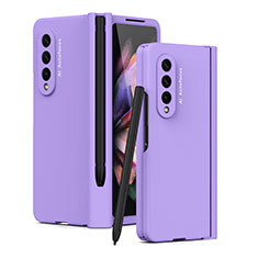 Hard Rigid Plastic Matte Finish Case Back Cover T01 for Samsung Galaxy Z Fold3 5G Purple