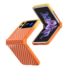 Hard Rigid Plastic Matte Finish Case Back Cover T03 for Samsung Galaxy Z Flip4 5G Orange