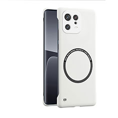 Hard Rigid Plastic Matte Finish Case Back Cover with Mag-Safe Magnetic for Xiaomi Mi 13 5G White