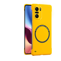 Hard Rigid Plastic Matte Finish Case Back Cover with Mag-Safe Magnetic for Xiaomi Poco F3 5G Yellow