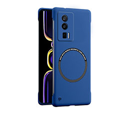 Hard Rigid Plastic Matte Finish Case Back Cover with Mag-Safe Magnetic for Xiaomi Poco F5 Pro 5G Blue