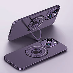 Hard Rigid Plastic Matte Finish Case Back Cover with Mag-Safe Magnetic JB1 for Apple iPhone 14 Purple
