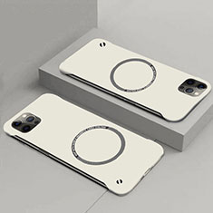 Hard Rigid Plastic Matte Finish Case Back Cover with Mag-Safe Magnetic P01 for Apple iPhone 14 White