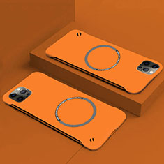 Hard Rigid Plastic Matte Finish Case Back Cover with Mag-Safe Magnetic P01 for Apple iPhone 15 Orange