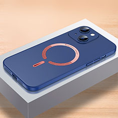 Hard Rigid Plastic Matte Finish Case Back Cover with Mag-Safe Magnetic QC1 for Apple iPhone 14 Blue