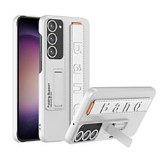 Hard Rigid Plastic Matte Finish Case Back Cover with Stand AC2 for Samsung Galaxy S21 5G White