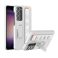 Hard Rigid Plastic Matte Finish Case Back Cover with Stand AC2 for Samsung Galaxy S21 Plus 5G White