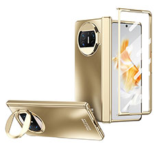 Hard Rigid Plastic Matte Finish Case Back Cover with Stand ZL1 for Huawei Mate X3 Gold
