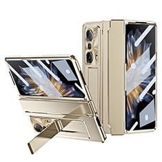Hard Rigid Plastic Matte Finish Case Back Cover with Stand ZL2 for Huawei Honor Magic Vs 5G Gold