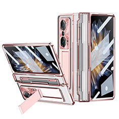 Hard Rigid Plastic Matte Finish Case Back Cover with Stand ZL4 for Huawei Honor Magic Vs 5G Rose Gold
