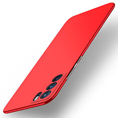 Hard Rigid Plastic Matte Finish Case Back Cover YK3 for Oppo Reno6 Pro 5G India Red