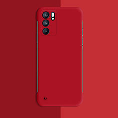 Hard Rigid Plastic Matte Finish Case Back Cover YK4 for Oppo Reno6 Pro 5G India Red