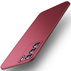 Hard Rigid Plastic Matte Finish Case Back Cover YK6 for Oppo Reno6 5G Red