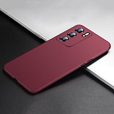 Hard Rigid Plastic Matte Finish Case Back Cover YK7 for Oppo Reno6 5G Red