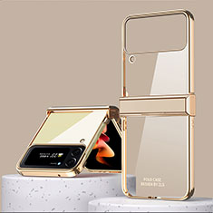 Hard Rigid Plastic Matte Finish Case Back Cover ZL1 for Samsung Galaxy Z Flip4 5G Gold