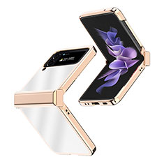 Hard Rigid Plastic Matte Finish Case Back Cover ZL2 for Samsung Galaxy Z Flip4 5G Gold