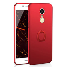 Hard Rigid Plastic Matte Finish Case Cover with Finger Ring Stand A01 for Huawei Enjoy 6 Red
