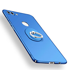 Hard Rigid Plastic Matte Finish Case Cover with Finger Ring Stand A01 for Huawei Enjoy 8 Plus Blue