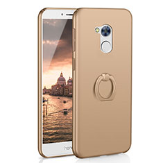 Hard Rigid Plastic Matte Finish Case Cover with Finger Ring Stand A01 for Huawei Honor 6A Gold