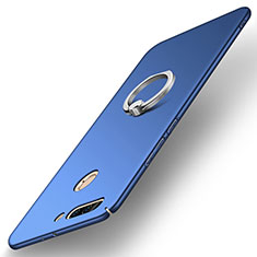 Hard Rigid Plastic Matte Finish Case Cover with Finger Ring Stand A01 for Huawei Honor 8 Pro Blue