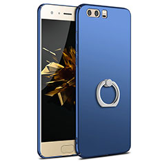 Hard Rigid Plastic Matte Finish Case Cover with Finger Ring Stand A01 for Huawei Honor 9 Blue
