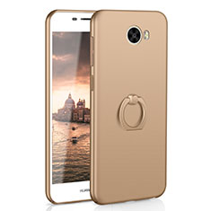 Hard Rigid Plastic Matte Finish Case Cover with Finger Ring Stand A01 for Huawei Honor Play 5 Gold