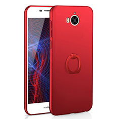 Hard Rigid Plastic Matte Finish Case Cover with Finger Ring Stand A01 for Huawei Honor Play 6 Red