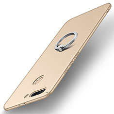Hard Rigid Plastic Matte Finish Case Cover with Finger Ring Stand A01 for Huawei Honor V9 Gold